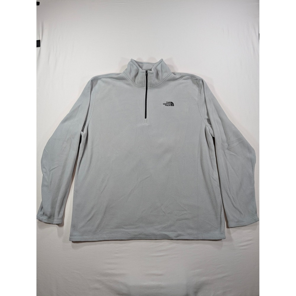 The North Face Mens XL TKA 100 Glacier Quarter Zip Fleece Pullover Grey